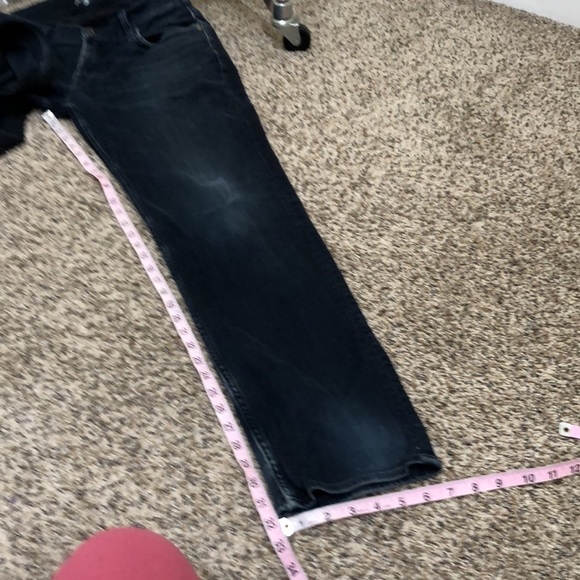 7 for All Mankind Standard Straight Leg Jeans Size 30 30x32 Distressed Dark Blue - Picture 6 of 10